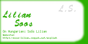 lilian soos business card