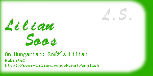 lilian soos business card